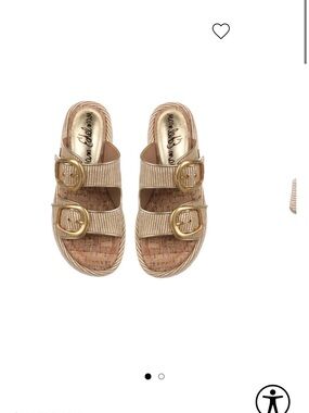 Sam Edelman Metallic Gold Dual-Buckle Slide Sandals
